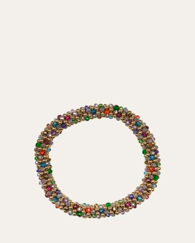 14K Yellow Gold and Mixed Gemstone Bead Bracelet